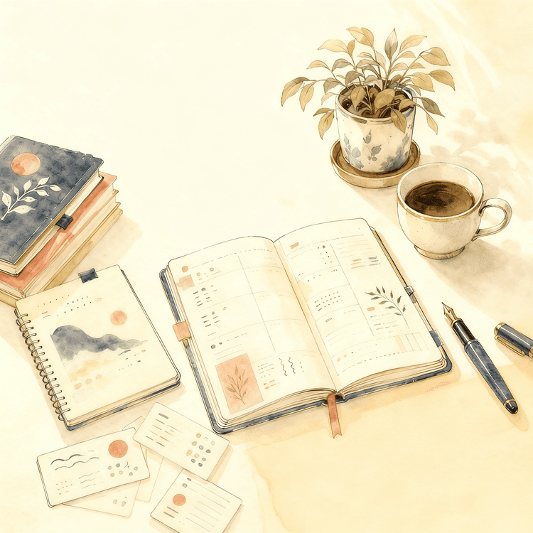 Japanese teacher preparing lesson materials